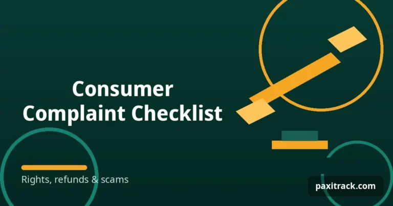 Consumer Complaint Checklist
